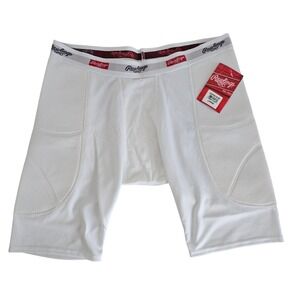 Rawlings Mens White Padded Baseball Sliding Shorts Large NWT